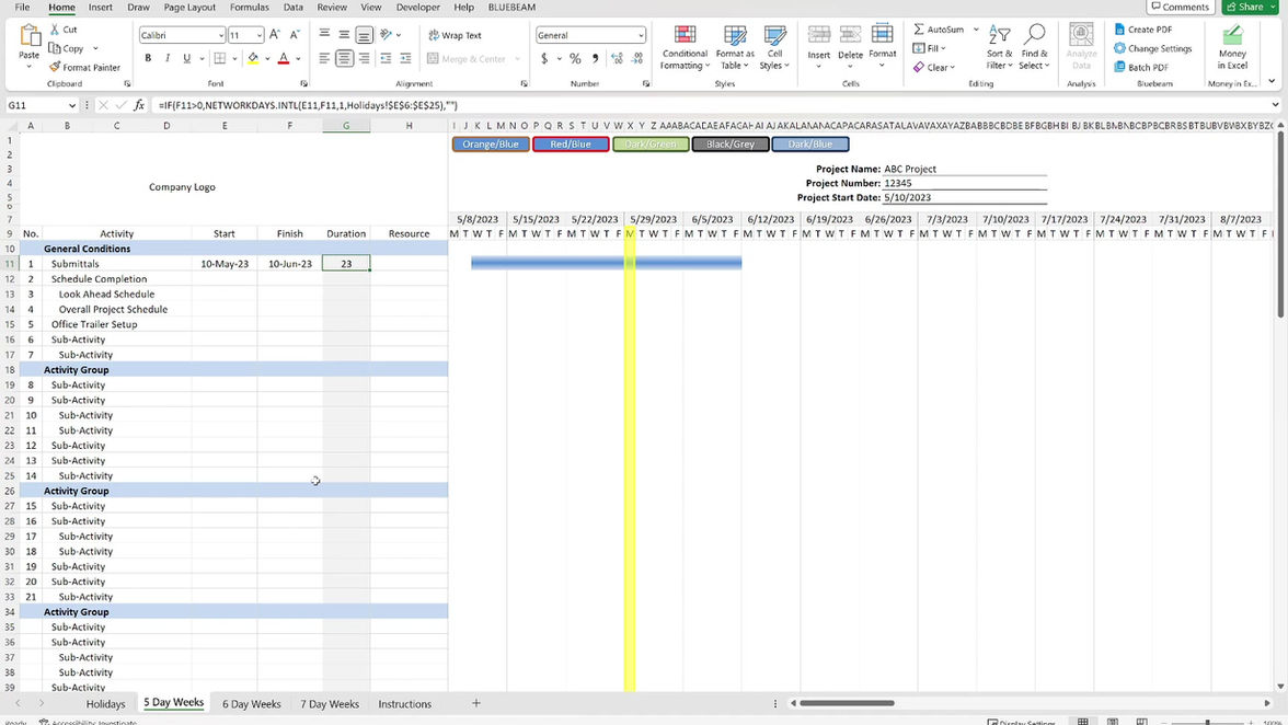 Project Schedule (Macro) Tutorial